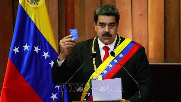 Tổng thống Venezuela Nicolas Maduro phát biểu tại Caracas ngày 10/1/2019. Ảnh: THX/ TTXVN