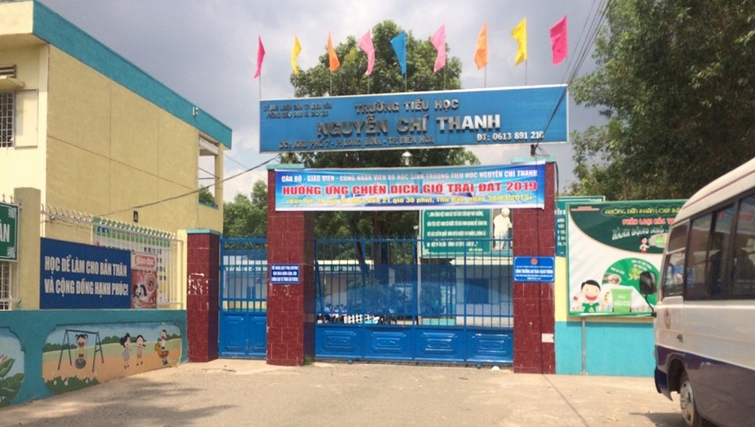 Trường tiểu học Nguyễn Chí Thanh, nơi bà Lạng làm hiệu trưởng và mắc nhiều sai phạm