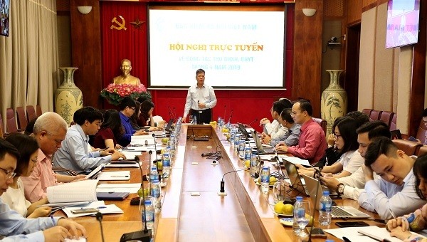 Ông Trần Đình Liệu – Phó Tổng Giám đốc BHXH 
Việt Nam phát biểu tại Hội nghị trực tuyến