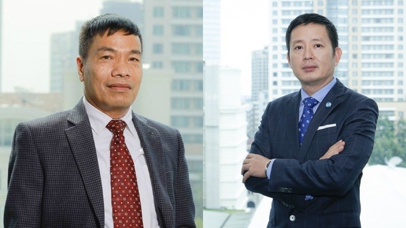 Ông Cao Xuân Ninh, Chủ tịch HĐQT Eximbank (trái) và ông Nguyễn Cảnh Vinh, Quyền Tổng Giám đốc Eximbank