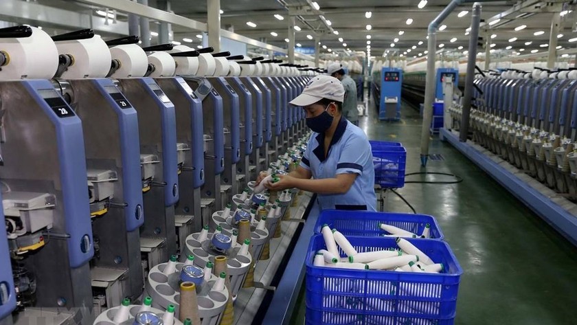 Dây chuyền sản xuất sợi tại nhà máy của Công ty Cổ phần Dệt sợi Đam San. (Ảnh: Vũ Sinh/TTXVN)