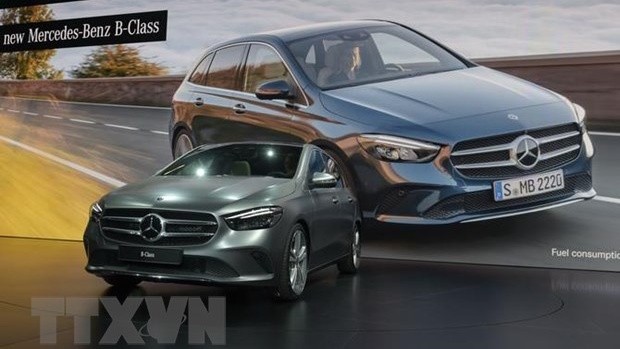 Xe Mercedes-Benz B mới được giới thiệu trong cuộc họp báo tại Triển lãm xe ôtô Paris 2018 ở Paris của Pháp. (Ảnh: AFP/TTXVN)