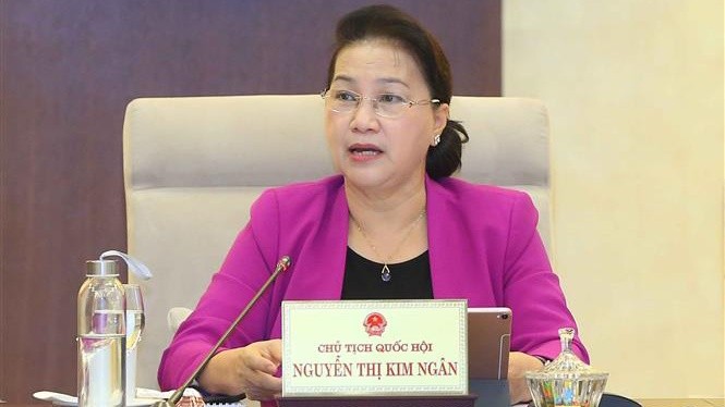 Chủ tịch Quốc hội Nguyễn Thị Kim Ngân phát biểu tại phiên họp