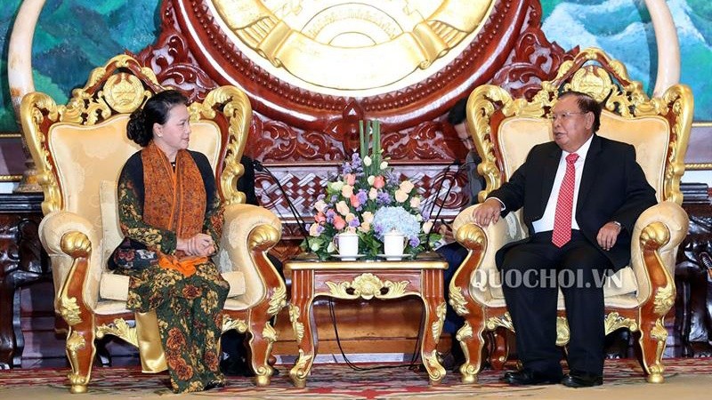 Chủ tịch Quốc hội Nguyễn Thị Kim Ngân hội kiến Tổng Bí thư, Chủ tịch nước Lào Bounnhang Vorachith