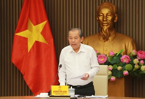 Phó Thủ tướng Thường trực Trương Hòa Bình phát biểu tại buổi làm việc