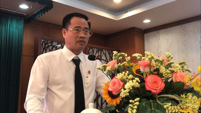 Ông Lê Thanh Phong, Chánh án TAND TP HCM phát biểu tại Hội nghị. Ảnh: Phan Thương/Báo Thanh niên