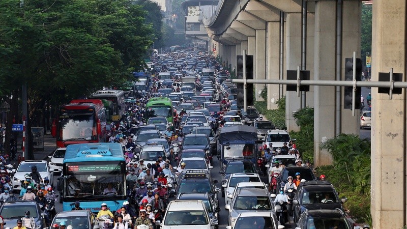 Một cảnh ùn tắc giao thông tại Hà Nội