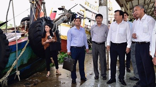 Đoàn công tác đi kiểm tra thực tế tại cảng cá Tắc Cậu, xã Bình An, huyện Châu Thành, tỉnh Kiên Giang