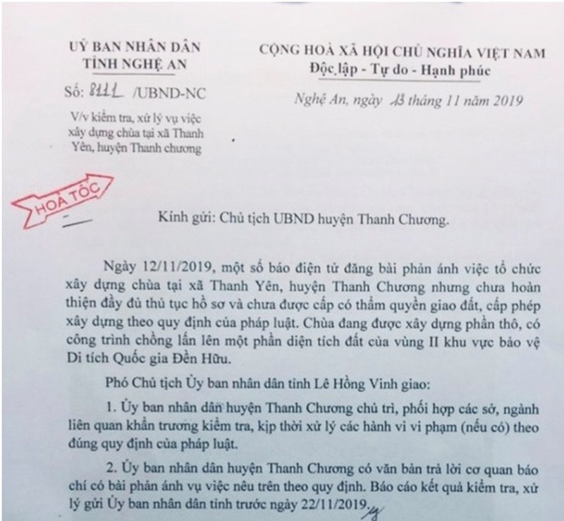 Huyện Thanh Chương (Nghệ An): Dấu hiệu xử lý chưa nghiêm công trình vi phạm