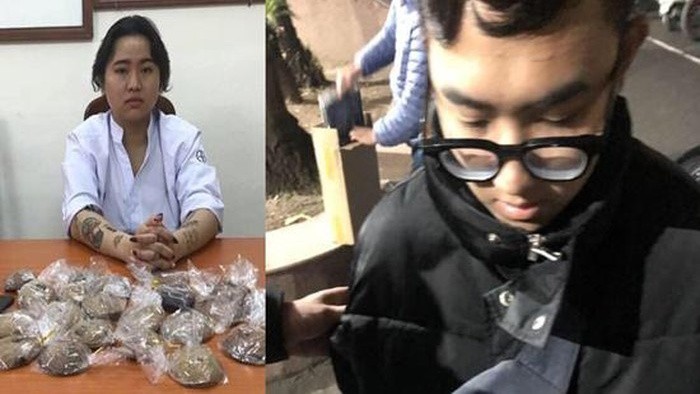 Đối tượng Hương và Quang bị Công an TP Hà Nội khởi tố tội mua bán trái phép chất ma túy
