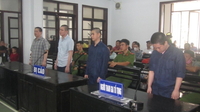 Bị cáo Khánh, Phương, Sơn, Vũ tại tòa