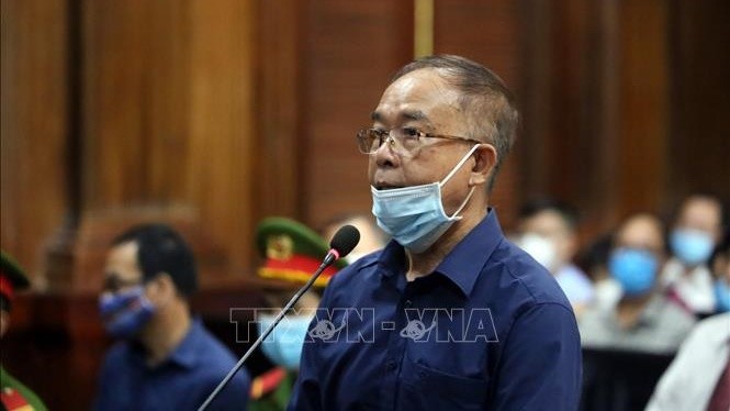 Bị cáo Nguyễn Thành Tài tại phiên tòa. Ảnh TTXVN