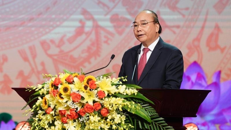 Thủ tướng Chính phủ Nguyễn Xuân Phúc phát biểu tại Đại hội. - Ảnh: VGP/Quang Hiếu