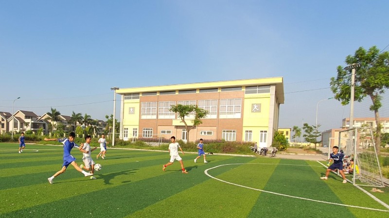 Hiệu trưởng đã cho Công ty CP kinh doanh và xây dựng VTN Việt Nam cải tạo và sử dụng khu tập nhảy cao và nhảy xa của học sinh thành 2 sân bóng để kinh doanh dịch vụ.
