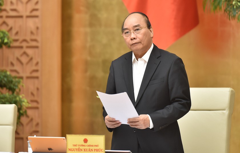 Thủ tướng Nguyễn Xuân Phúc phát biểu tại phiên họp. Ảnh: VGP/Quang Hiếu