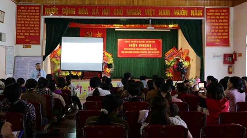 Hội nghị tuyên truyền về chính sách BHXH tự nguyện tại xã Viễn Thanh, huyện Yên Thành, tỉnh Nghệ An. (Ảnh: BHXH Việt Nam)