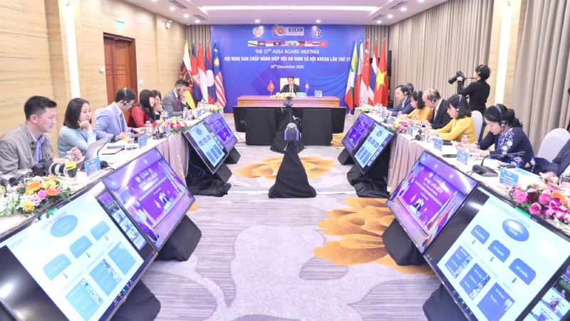 Toàn cảnh Hội nghị trực tuyến tại điểm cầu Việt Nam.