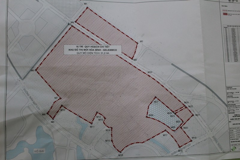 Đồ án Quy hoạch chi tiết KĐTM Hoà Bình – Gleximco có diện tích đất ở vượt 268% so với diện tích đất ở theo đồ án Điều chỉnh quy hoạch chung TP Hoà Bình đến 2035.
