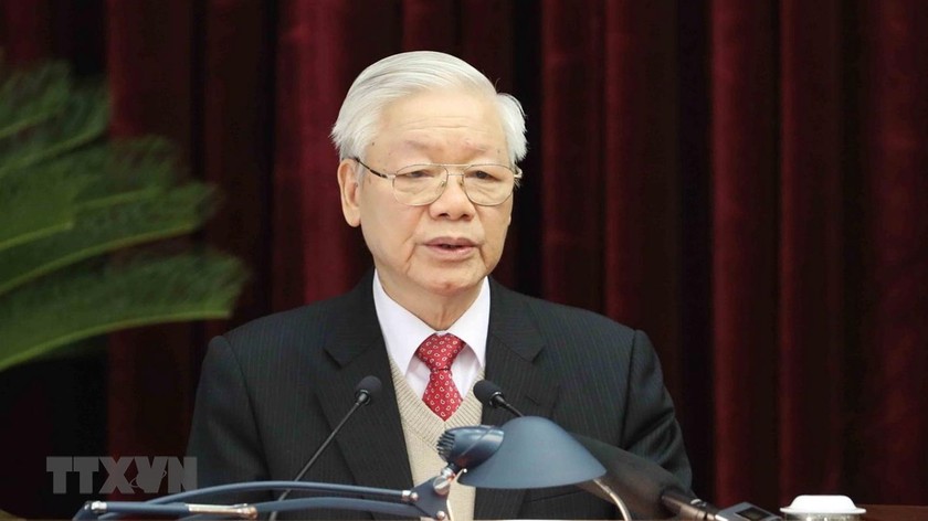 Bí thư, Chủ tịch nước Nguyễn Phú Trọng phát biểu khai mạc Hội nghị. (Ảnh: Phương Hoa/TTXVN)