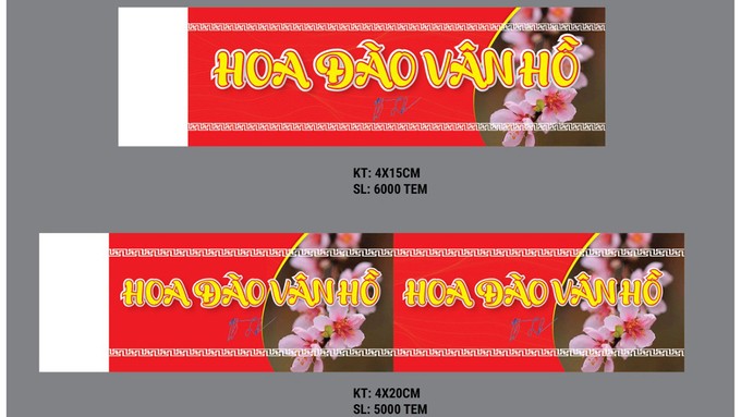 Mẫu tem huyện Vân Hồ, tỉnh Sơn La đề xuất dán cho hoa đào xuất xứ từ địa phương.