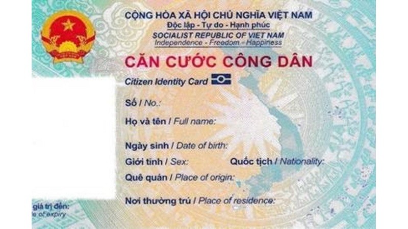 Mẫu thẻ căn cước công dân mới. Ảnh Bộ Công an