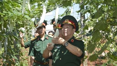 Thủ trưởng Bộ Quốc phòng tham quan khu tăng gia của Tiểu đoàn 6, Trung đoàn 88, Sư đoàn 302.
