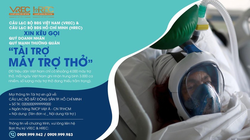 Phát động chương trình “Tài trợ máy trợ thở” cho bệnh viện và đơn vị y tế đang chữa trị bệnh nhân COVID-19