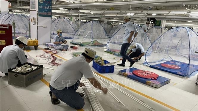 Một doanh nghiệp tại khu công nghiệp Việt Nam - Singapore II (thành phố Thủ Dầu Một, tỉnh Bình Dương) chuẩn bị thực hiện mô hình 3T. 