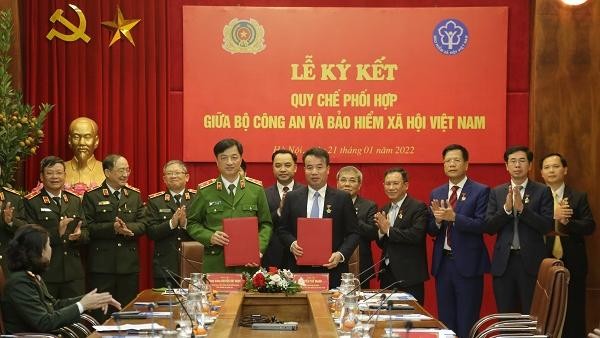 Ký kết Quy chế phối hợp giữa Bộ Công an và Bảo hiểm Xã hội Việt Nam.