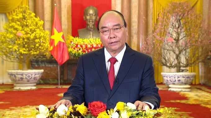 Chủ tịch nước Nguyễn Xuân Phúc đã gửi lời chúc Tết tới người dân cả nước. Nguồn VTV