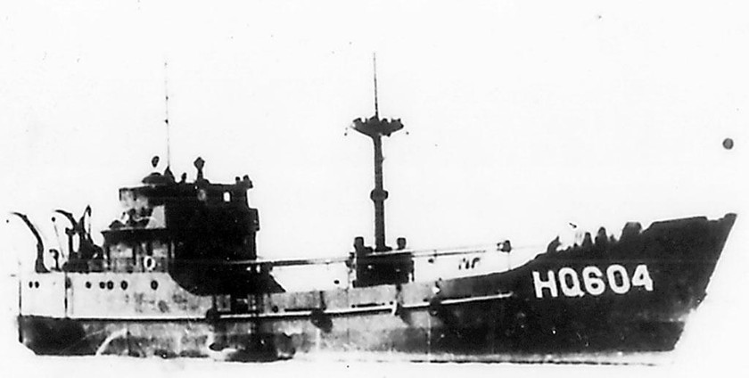 Tàu HQ-604, con tàu bị địch bắn chìm trong cuộc chiến đấu bảo vệ chủ quyền biển đảo Tổ quốc ở Gạc Ma, ngày 14/3/1988.
