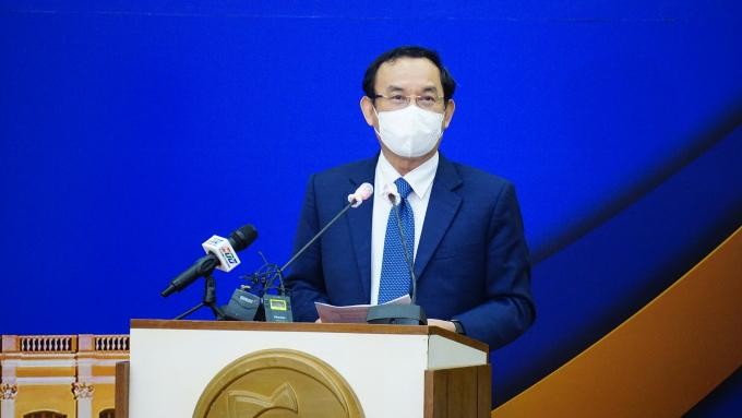 Bí thư Thành ủy TP HCM Nguyễn Văn Nên phát biểu tại Hội nghị.