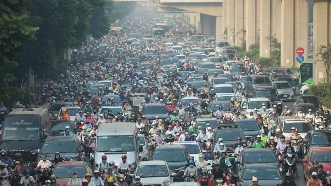 Kẹt xe tại Hà Nội...