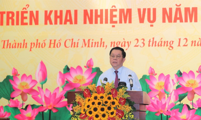 Trưởng Ban Tuyên giáo Trung ương Nguyễn Trọng Nghĩa phát biểu kết luận Hội nghị.