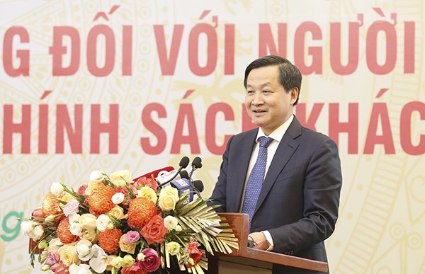 Phó Thủ tướng Chính phủ Lê Minh Khái phát biểu chỉ đạo Hội nghị. Ảnh VBSP