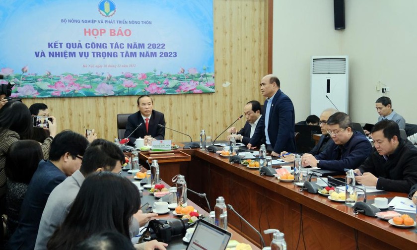 Quang cảnh họp báo Bộ Nông nghiệp và Phát triển nông thôn.