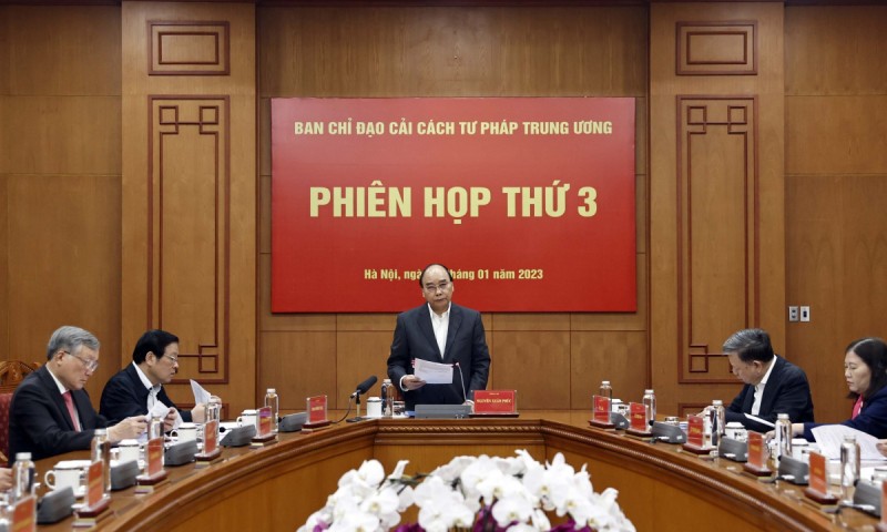 Chủ tịch nước Nguyễn Xuân Phúc chủ trì Phiên họp thứ 3 Ban Chỉ đạo Cải cách Tư pháp Trung ương.