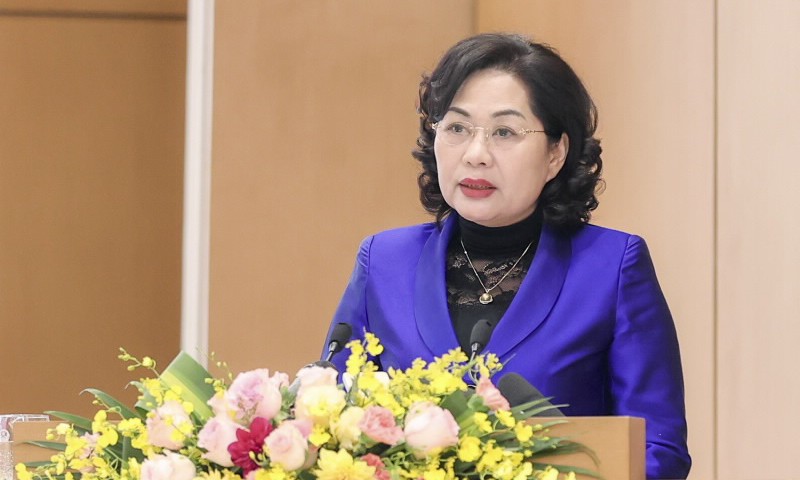 Thống đốc Nguyễn Thị Hồng nhấn mạnh nhiệm vụ giữ vững ổn định, an toàn hệ thống ngân hàng.