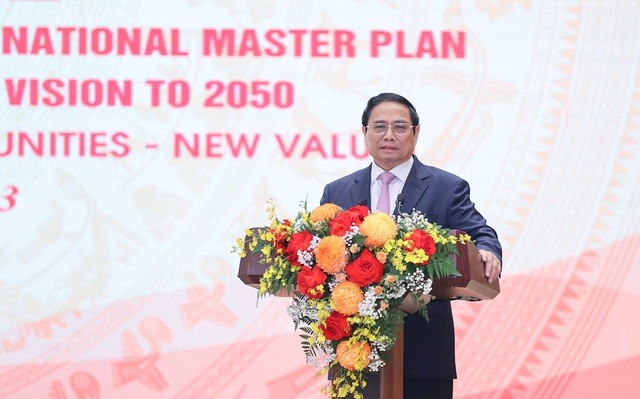 Thủ tướng Chính phủ Phạm Minh Chính phát biểu tại Hội nghị công bố và triển khai quy hoạch tổng thể quốc gia thời kỳ 2021 - 2030, tầm nhìn đến 2050.