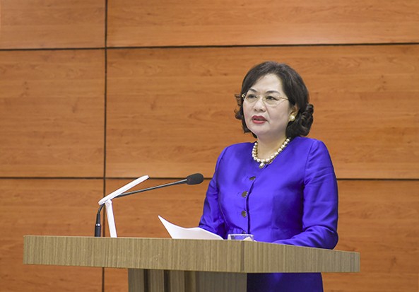 Thống đốc NHNN Việt Nam Nguyễn Thị Hồng phát biểu kết luận tại buổi làm việc