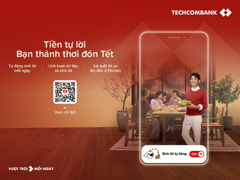 Techcombank ra mắt tính năng mới: Bật để 'tiền tự sinh lời'