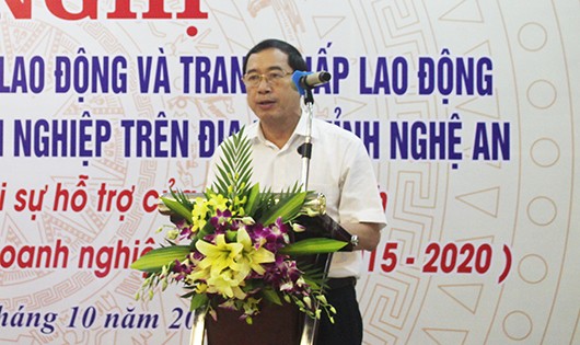 Ông Hoàng Quốc Hào, Giám đốc Sở Tư pháp Nghệ An khai mạc Hội nghị. 