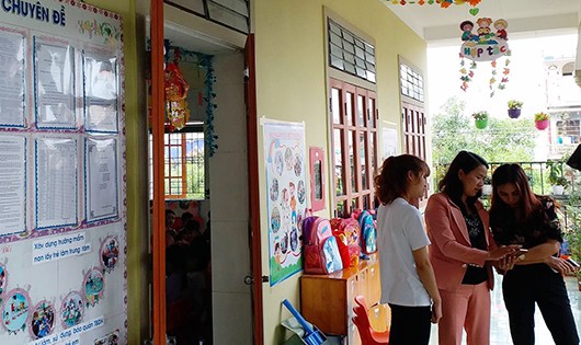 Trường mầm non Việt Lào nơi xảy ra vụ việc phụ huynh hành hung cô giáo thực tập.