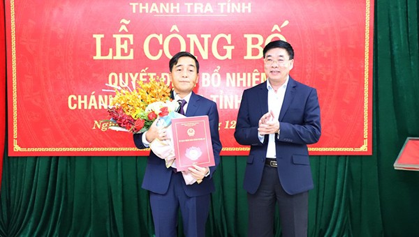 Ông Chu Thế Huyền được điều động, bổ nhiệm giữ chức vụ Chánh Thanh tra tỉnh Nghệ An nhiệm kỳ 5 năm.