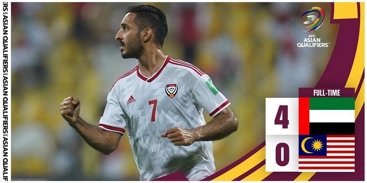 Đội chủ nhà UAE đã có trận thắng đậm trước Malaysia với tỷ số 4-0
