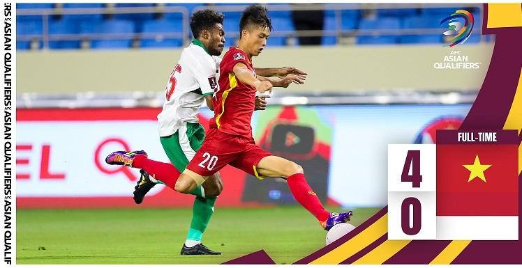 Đội tuyển Việt Nam nhận được kích lệ rất lớn từ quê nhà sau chiến thắng 4-0 trước Indonesia