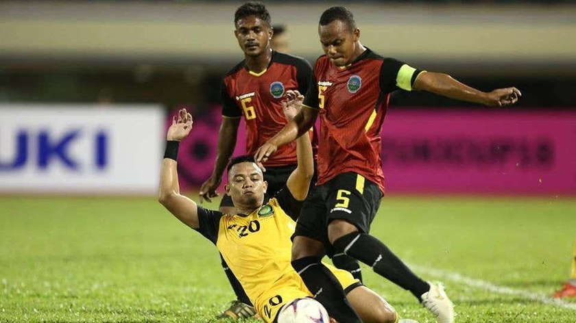Việc Brunei (vàng) rút khỏi vòng loại đã trao vé vào VCK AFF Suzuki Cup 2020 cho Timor Leste (đỏ) 