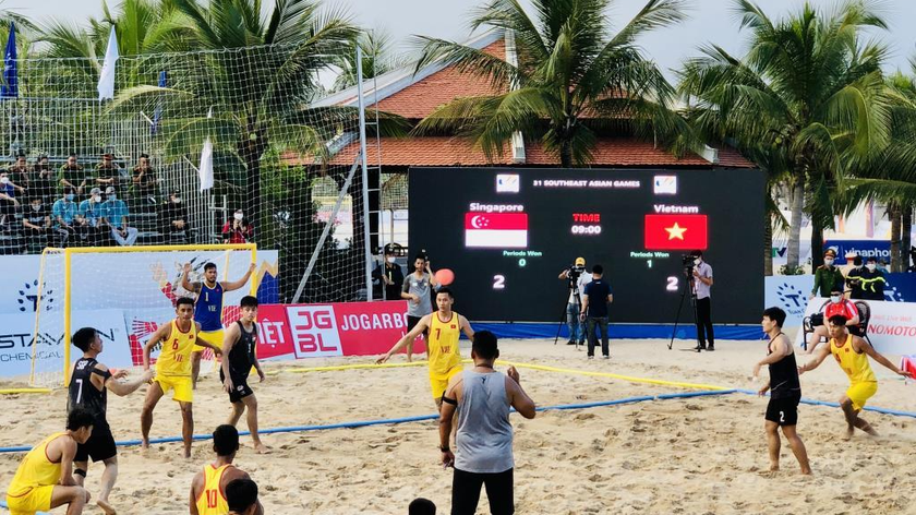 Bóng ném bãi biển nam Việt Nam giành chiến thắng ở trận đầu tiên SEA Games 31 