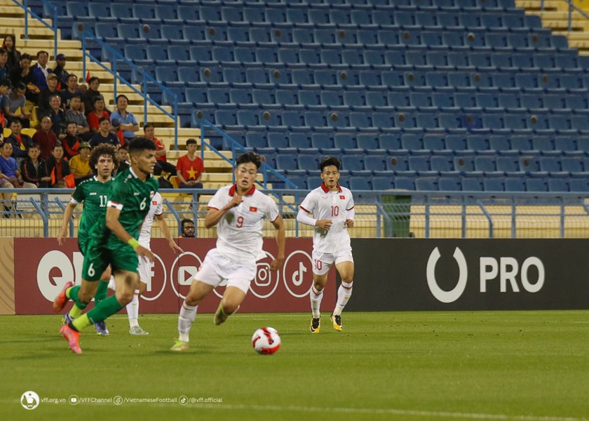  U23 Việt Nam đã chơi rất nỗ lực nhưng các cầu thủ đã không thể tạo nên sự khác biệt trước một U23 Iraq có quá nhiều lợi thế. (ảnh VFF)