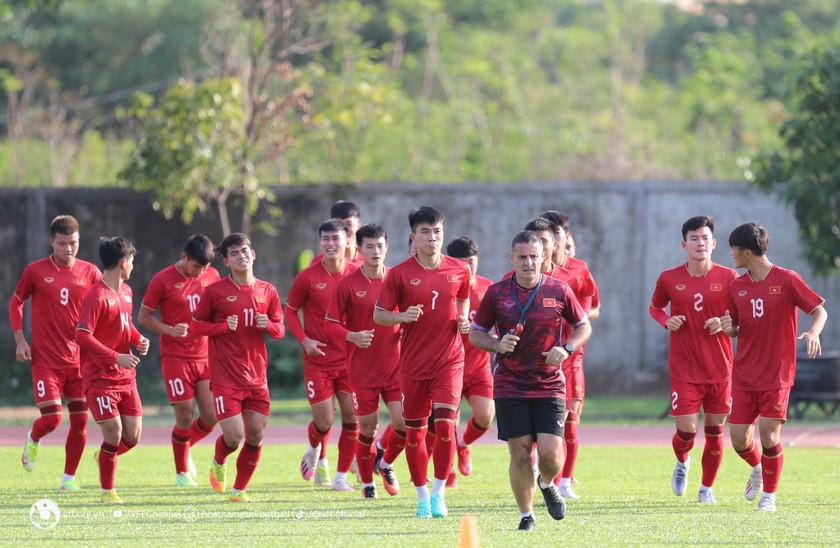 ĐT U22 Việt Nam đã sẵn sàng cho trận đấu quan trọng với U22 Malaysia (ảnh VFF) 